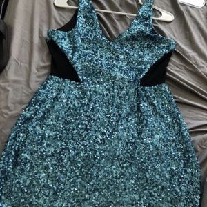 Bebe blue sequin dress